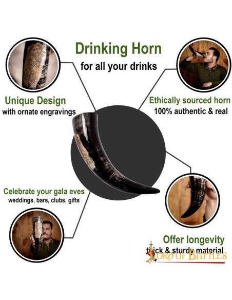 Viking drinking horn seahorse,...