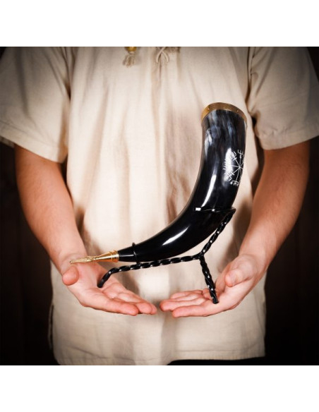 Wrought iron support for Viking horns