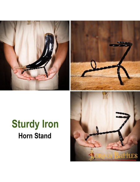 Wrought iron support for Viking horns