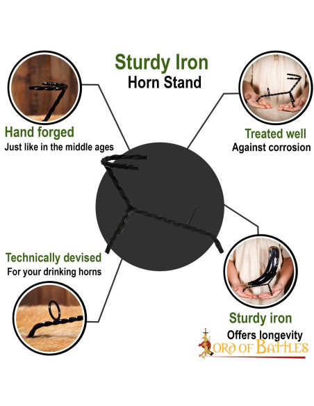Wrought iron support for Viking horns