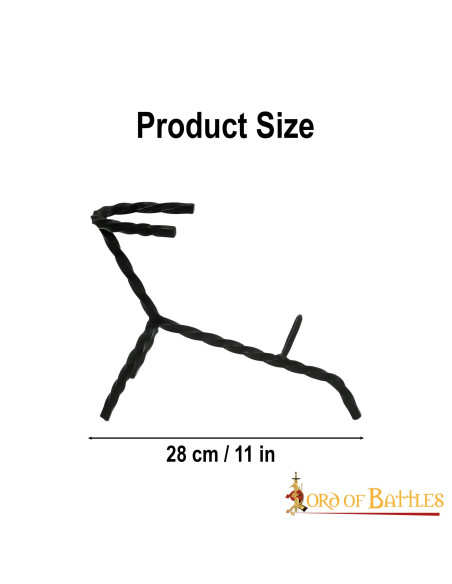 Wrought iron support for Viking horns