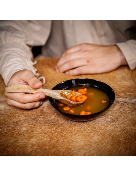 Functional wooden medieval spoon, 19 cm.