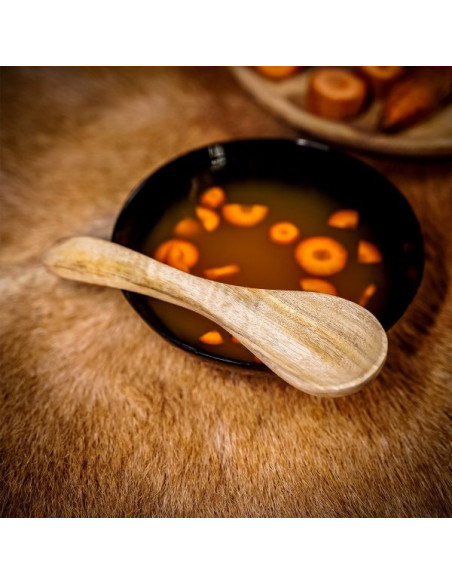Functional wooden medieval spoon, 19 cm.