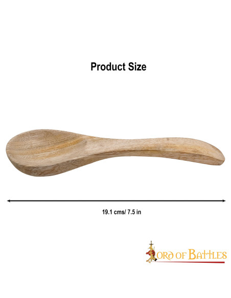Functional wooden medieval spoon, 19 cm.