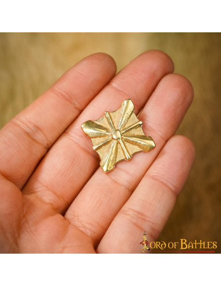 Set of 5 medieval mounts in solid brass