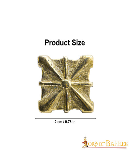 Set of 5 medieval mounts in solid brass