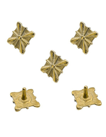 Set of 5 medieval mounts in solid brass