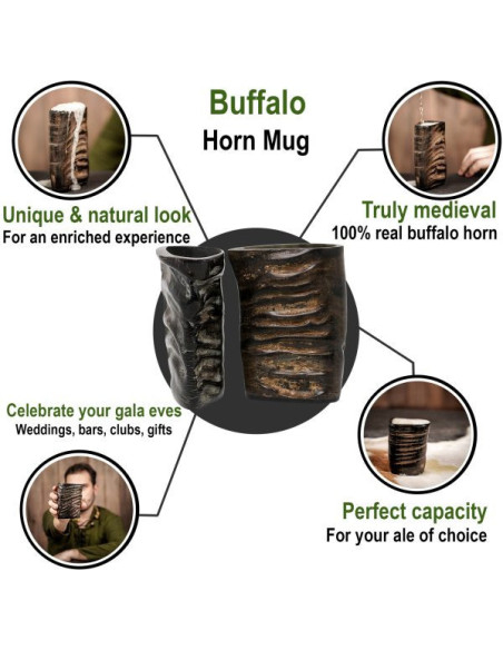 Set of 2 Viking Horn Shot Glasses