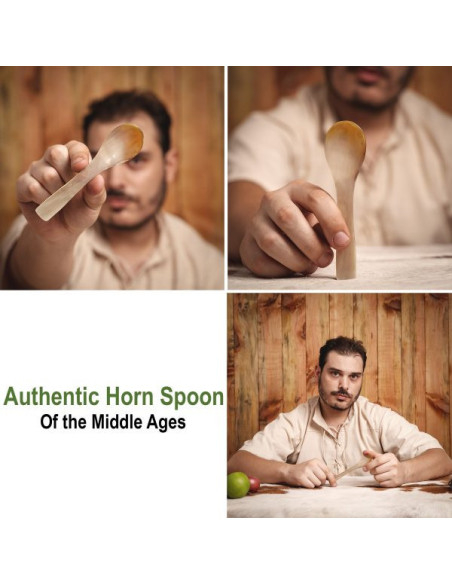Set of 4 real horn spoons