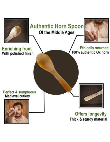 Set of 4 real horn spoons
