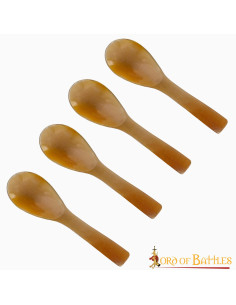 Set of 4 real horn spoons