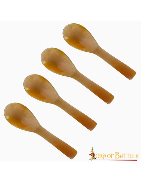 Set of 4 real horn spoons