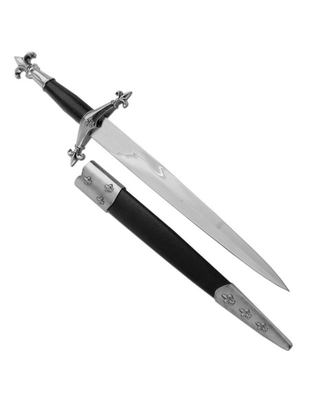 Medieval fleur-de-lis dagger, 38 cms.