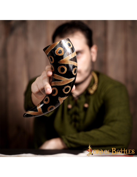Ready-to-drink decorated Viking horn...