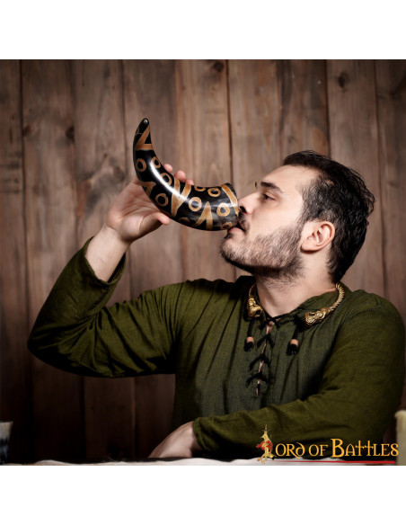 Ready-to-drink decorated Viking horn...