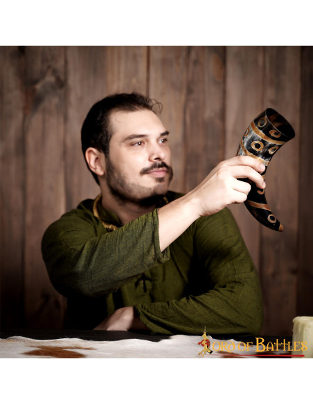 Ready-to-drink decorated Viking horn...