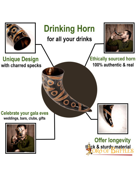 Ready-to-drink decorated Viking horn...