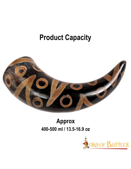 Ready-to-drink decorated Viking horn...