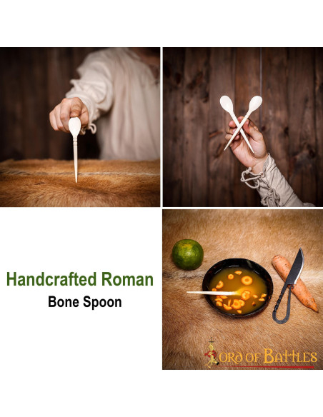 Set of 2 Roman bone spoons (15.74 cm.)