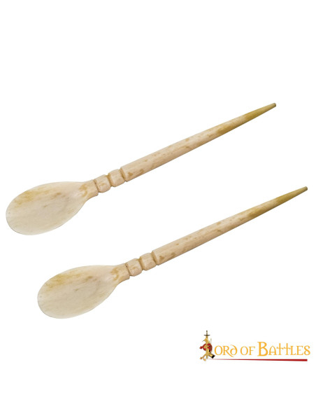Set of 2 Roman bone spoons (15.74 cm.)