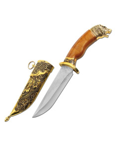 Dagger with decorated scabbard dog