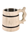 Medieval beer mug in oak wood (17x14 cm.)