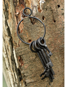 Set of 5 keys and keychain of the medieval prison 2