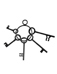 Set of 5 keys and keychain of the medieval prison