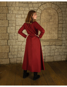 Medieval cotton dress model Wanda, burgundy 2