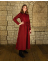 Medieval cotton dress model Wanda, burgundy
