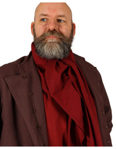 Medieval cotton scarf model Emil, burgundy