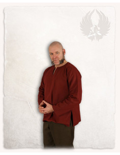 Closed medieval shirt Rurik model, burgundy 2
