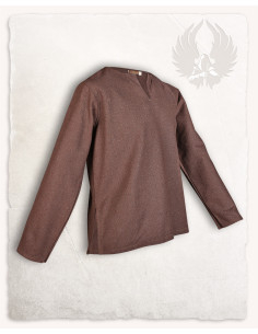 Closed medieval shirt Rurik model, brown 2