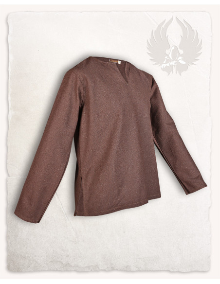 Closed medieval shirt Rurik model, brown