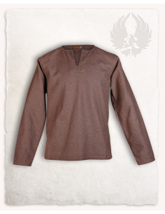 Closed medieval shirt Rurik model, brown