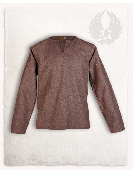 Closed medieval shirt Rurik model, brown