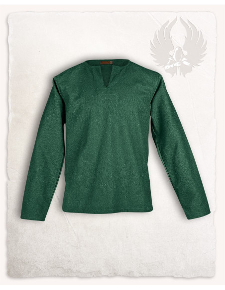 Closed medieval shirt Rurik model, green