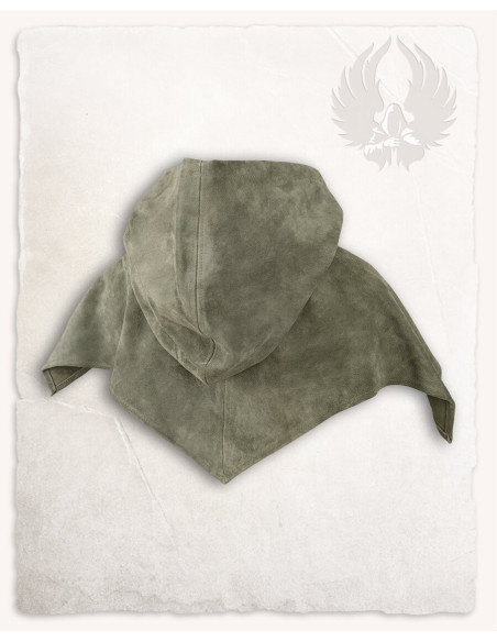 Medieval Suede Gugel Folke Model, Green Medieval Suede Gugel Folke Model, Green