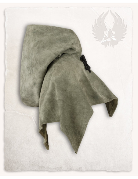 Medieval Suede Gugel Folke Model, Green Medieval Suede Gugel Folke Model, Green