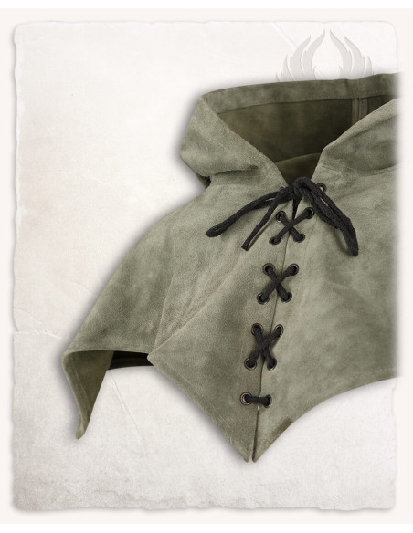 Medieval Suede Gugel Folke Model, Green Medieval Suede Gugel Folke Model, Green