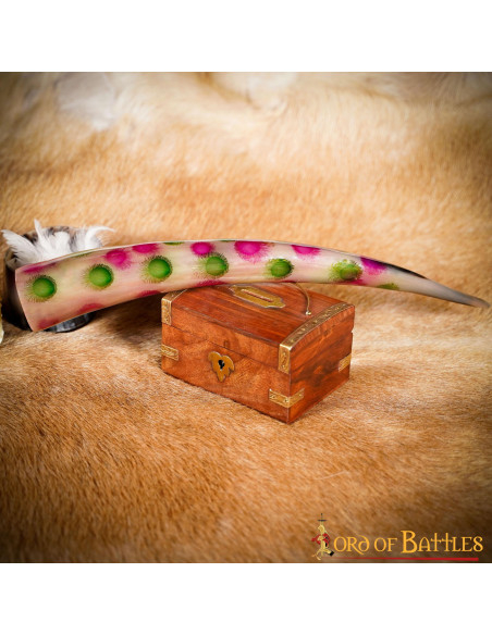 Drinking horn decorated with dots...