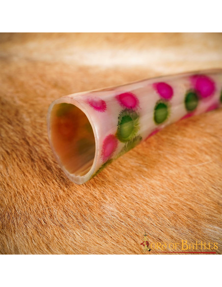 Drinking horn decorated with dots...