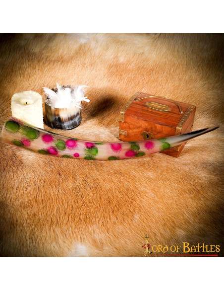 Drinking horn decorated with dots...