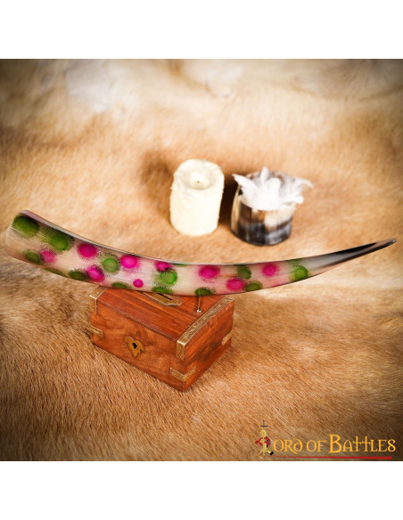 Drinking horn decorated with dots...