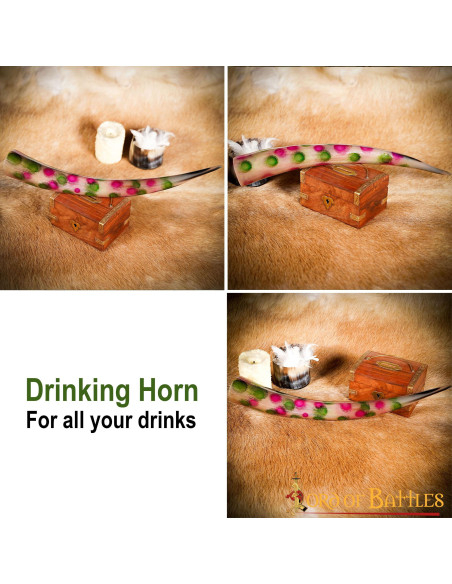 Drinking horn decorated with dots...