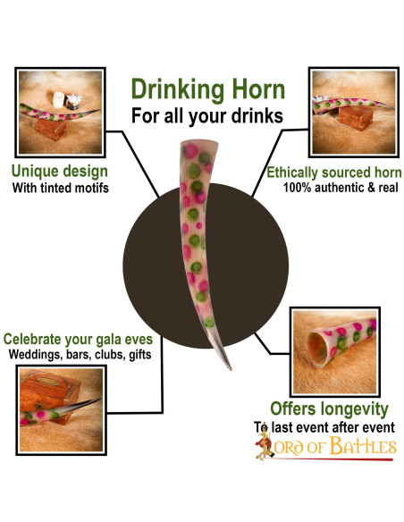 Drinking horn decorated with dots...