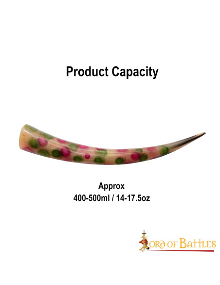 Drinking horn decorated with dots...