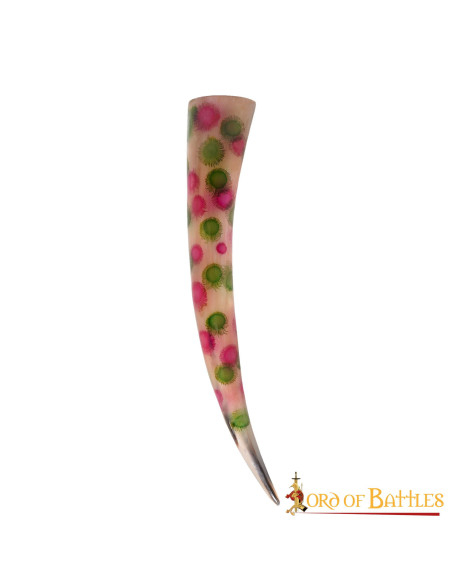 Drinking horn decorated with dots...