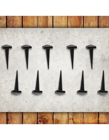 Set 10 hand-forged iron nails