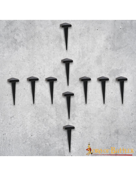 Set 10 hand-forged iron nails